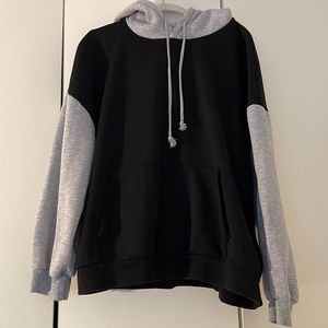 Black Hoodie with Grey Sleeves